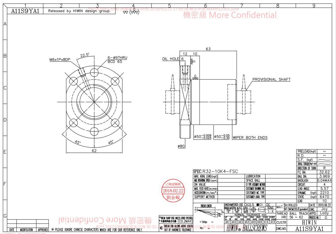 上银滚珠丝杆R32-10K4-FSC-0.05