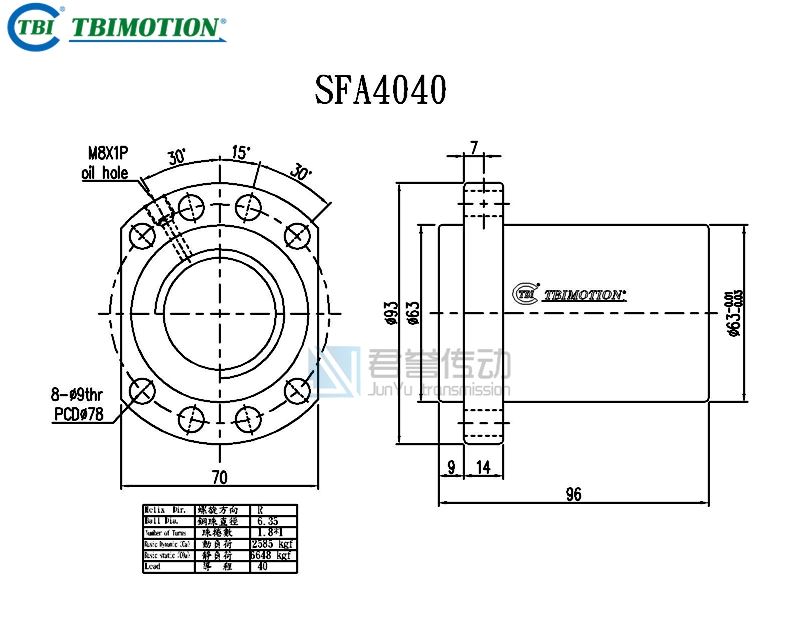 台湾tbi滚珠丝杆SFAR04040A1D